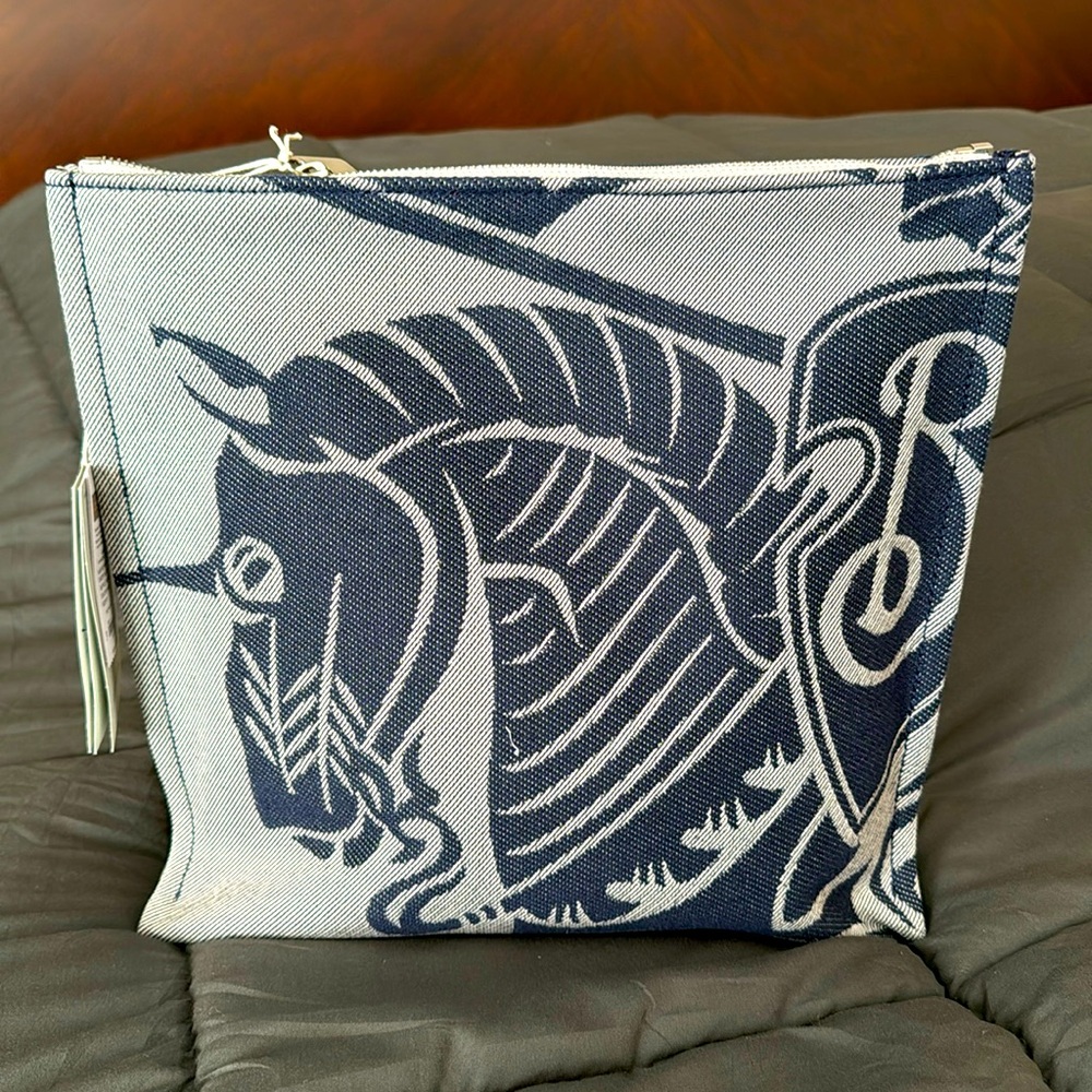 New Burberry Denim Knight Pouch